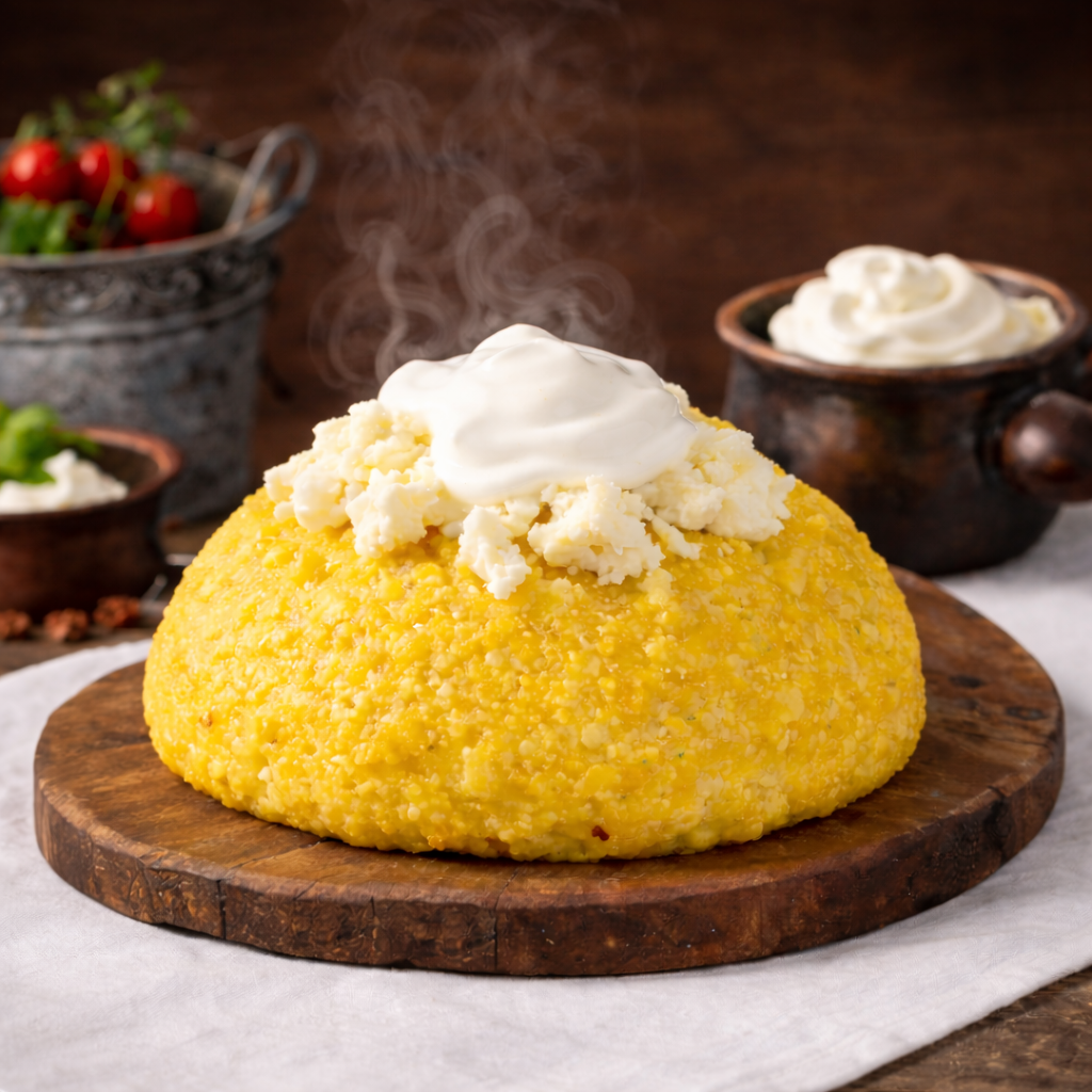 Mămăligă cu brânză și smântână – rețeta simplă care aduce gustul copilăriei în farfurie