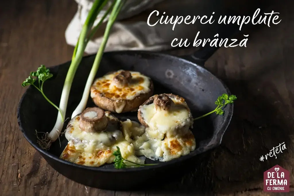 Rețetă de ciuperci umplute cu brânză