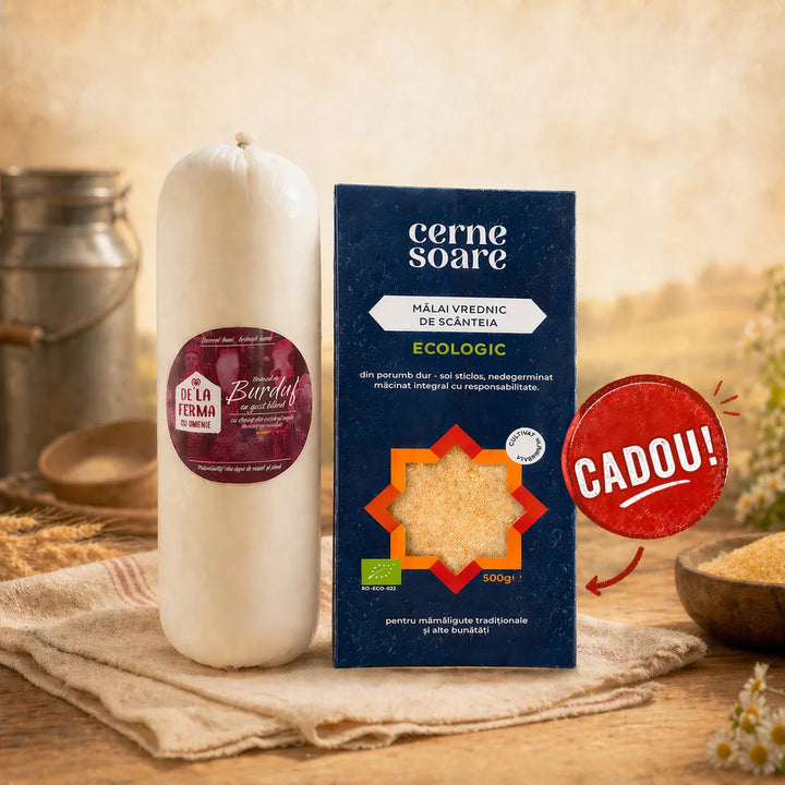 Brânză de burduf 2kg + Mălai cadou