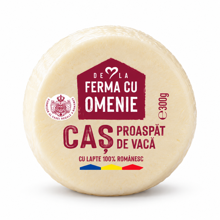 Caș din lapte de vacă, Ferma cu Omenie, 300g