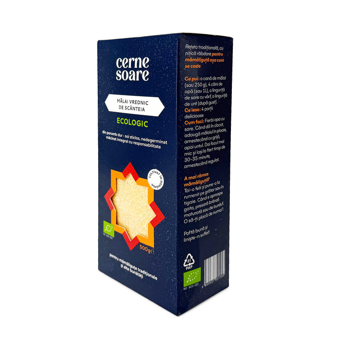 Mălai ecologic din porumb sticlos, Cerne Soare, 500g