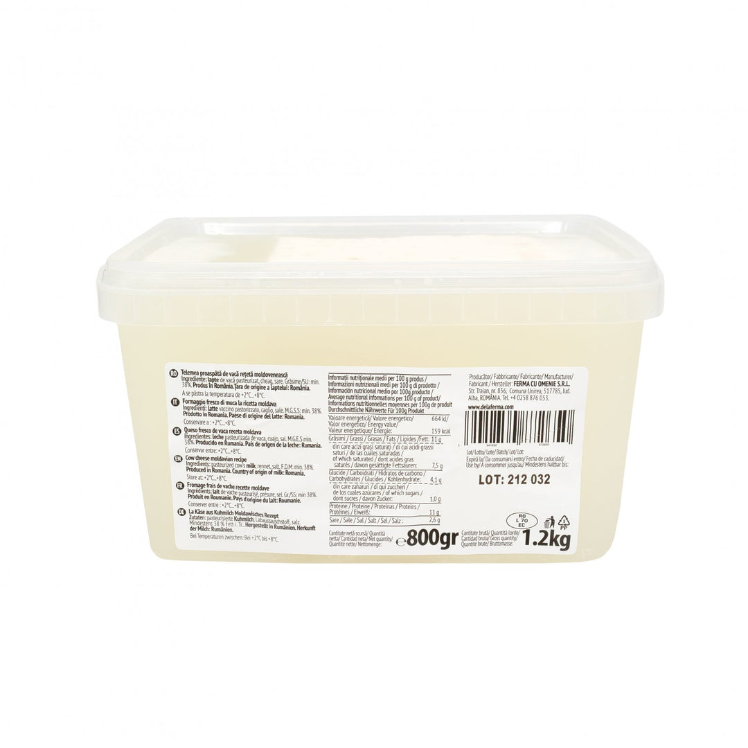 Telemea proaspata de vacă, rețetă moldoveneasca, 800 gr