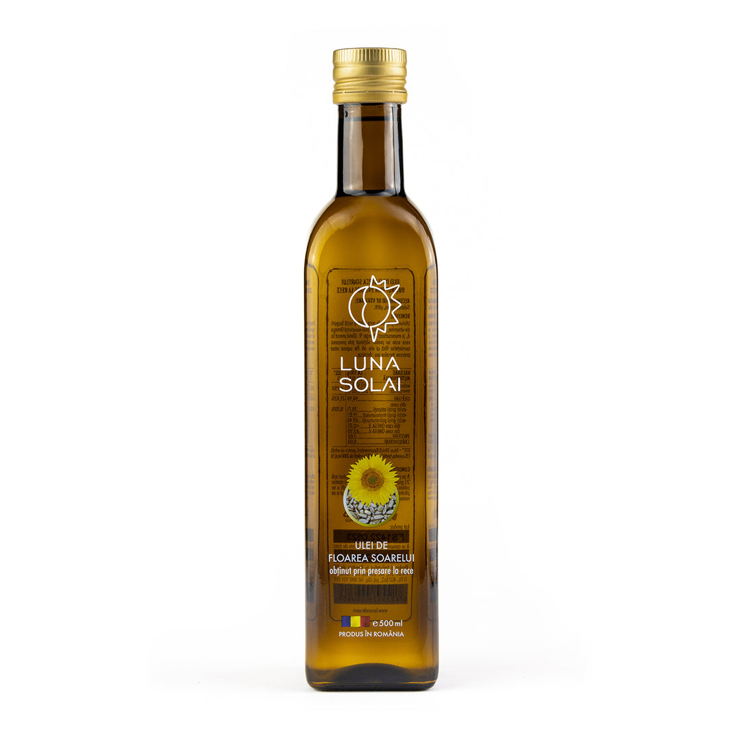 Ulei de floarea soarelui, presat la rece, 500ml, Luna Solai